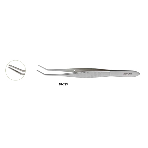 18-793 O&#039;CONNOR IRIS Tissue Fcps 3-3/4&quot;(9.5cm), angular jaws 0.5x9mm with 1x2 teeth