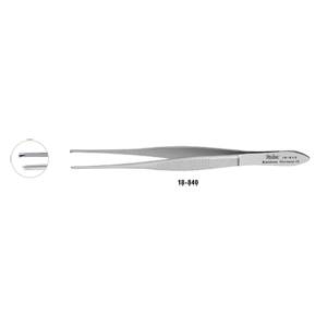 18-840 Strabismus Tissue FCPS 4&quot;(10.2cm), 1mm wide tips with 1x2 teeth