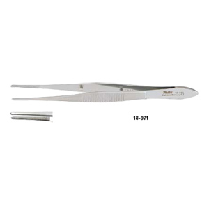 18-971 BONACCOLTO Utility FCPS 4&quot;(10.2cm), longitudinal serrations with cross serrations on tips, 1.2mm wide with tapered tips