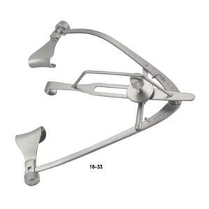 18-33 MAUMENEE-PARK Eye Speculum 3-1/2&quot;(8.3cm), solid blades 14mm wide, with lock screws